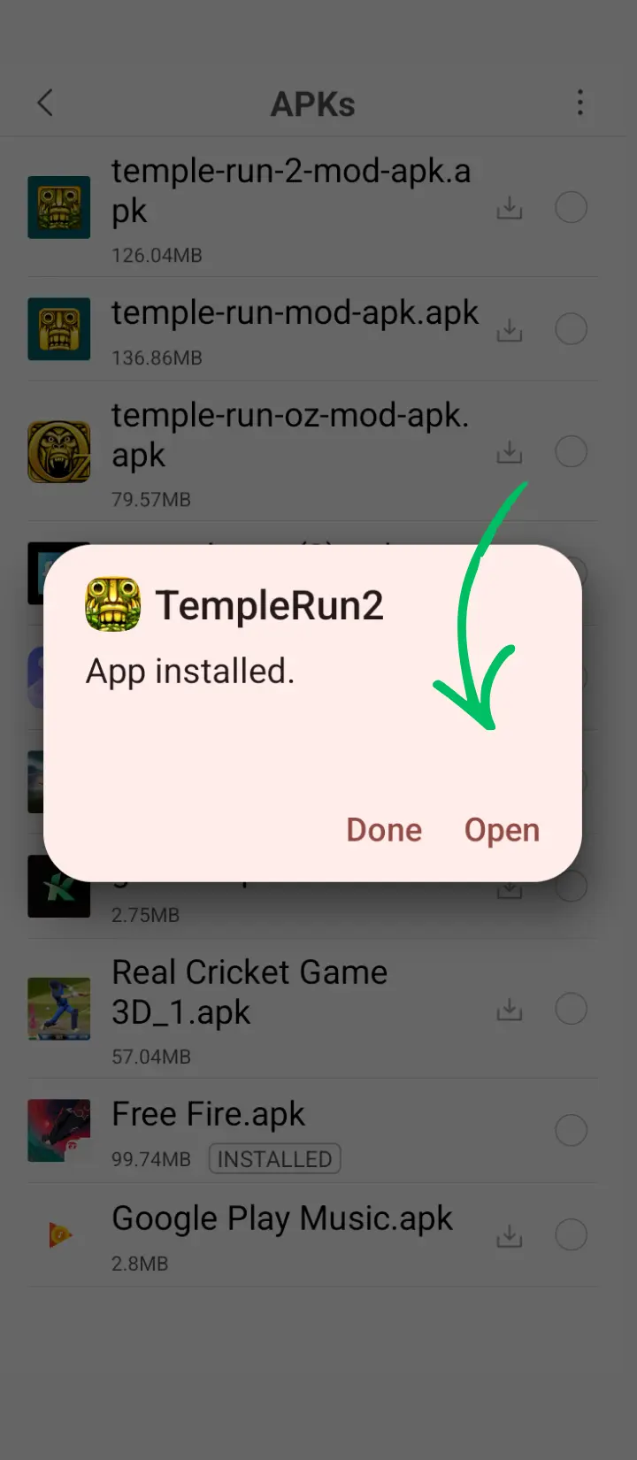 installing temple run 2 mod apk screenshot 3